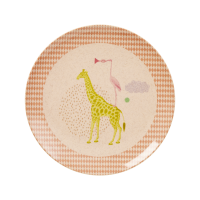 Kids Melamine & Bamboo Plate Girl Colours & Animal Prints Rice DK